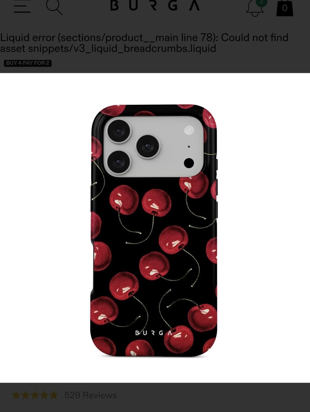 BURGA Cherry/Cherrybomb iPhone 17 Pro Protective Case
